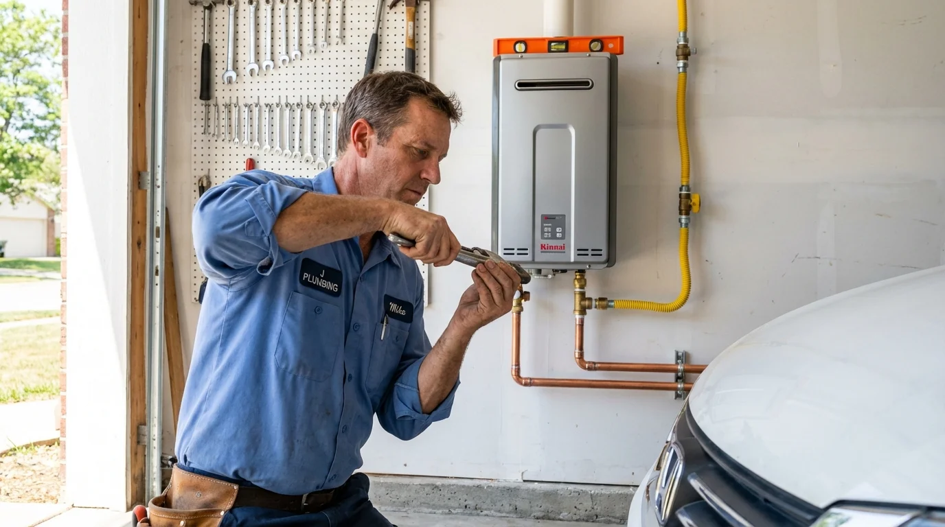 Tankless water heater installation by a Johns Plumbing LLC plumber in Gill